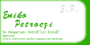 eniko petroczi business card